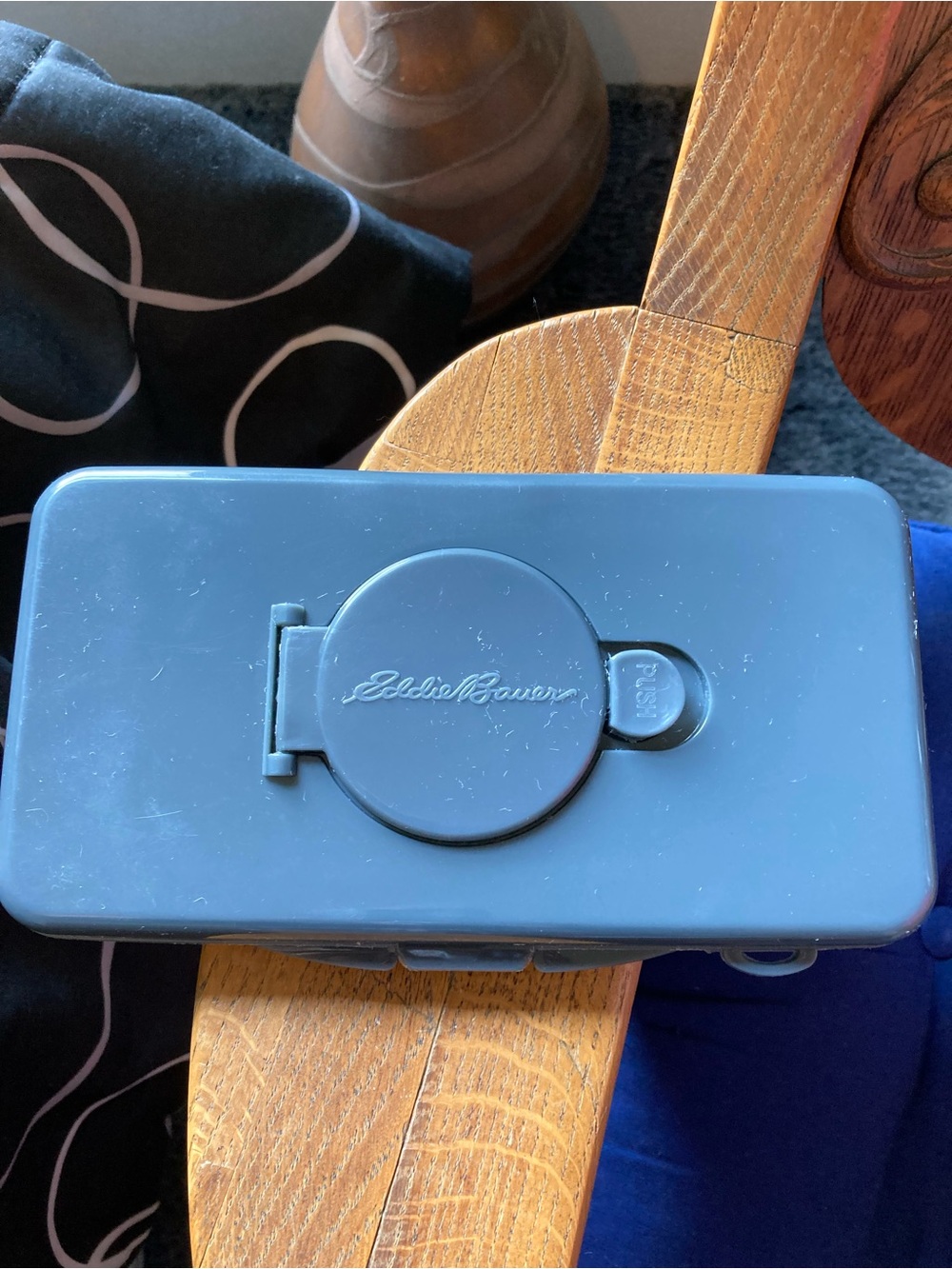 Eddie Bauer Gray Travel Wipe Case with Flip Lid